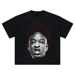 21 Savage Big Face Tee – Oversized Streetwear Trap Graphic Shirt