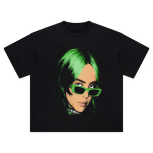 Billie Eilish Big Face Tee – Oversized Alt Pop Streetwear Graphic Shirt