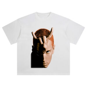 Eminem Big Face Tee – Devil Horns Oversized Rap Streetwear Shirt