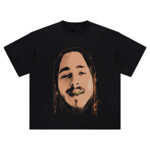 Post Malone Big Face Tee – Oversized Tattooed Rockstar Hip-Hop Streetwear Shirt