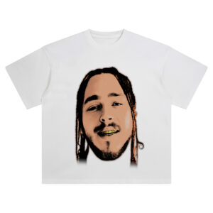 Post Malone Big Face Tee – Oversized Tattooed Rockstar Hip-Hop Streetwear Shirt