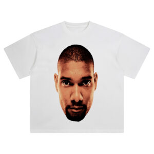 Tim Duncan Big Face Tee – Oversized San Antonio Spurs Streetwear Graphic Shirt