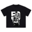 50 Cent G-Unit Muscle Graphic Tee featuring black-and-white portrait with bold 50 backdrop