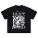 Alex Pereira Graphic T-Shirt with UFC action shots and thunder-themed collage design