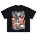 Alexander Volkanovski T-Shirt with UFC championship collage graphic and featherweight fight scenes