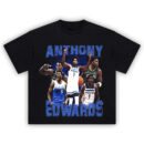 Ant-Man Ascension Tee featuring Anthony Edwards Timberwolves collage in bold blue vintage design