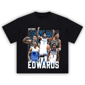 Anthony Edwards T-Shirt featuring Minnesota Timberwolves action collage