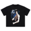 Bruce Lee Dragon Spirit Tee martial arts shirt with blue dragon and iconic stance