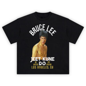 Bruce Lee Jeet Kune Do Tee with vintage “Be Water” quote and Los Angeles tribute