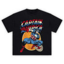 Captain America Vintage Comic T-Shirt with classic red, white, and blue comic book artwork