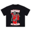 DeMar DeRozan Bulls Shirt featuring bold Chicago Bulls graphics and lightning-charged basketball action