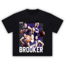 Devin Booker T-Shirt featuring Phoenix Suns action collage with bold Booker name design