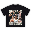 Greek Freak Tee featuring Giannis Antetokounmpo collage in Bucks jersey moments and MVP dunks