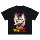 Ultra Instinct Goku Tee with Dragon Ball Z logo, fiery aura, and tournament transformation pose