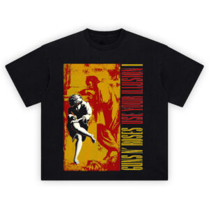 Guns N Roses Use Your Illusion T-Shirt featuring iconic red and yellow album cover artwork