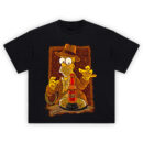 Duff Beer Hunter Tee with Homer Simpson as Indiana Jones reaching for Duff bottle in Moe’s temple parody