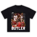 Jimmy Butler T-Shirt featuring vintage Bulls graphics and iconic #21 collage design