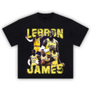LeBron James Lakers Legacy Tee with a collage graphic of LeBron’s most iconic plays in the Lakers jersey