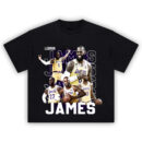 LeBron James T-Shirt showing collage of King James in Lakers jerseys #6 and #23