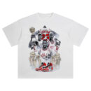 Michael Jordan Legacy Pack tee featuring Bulls collage, six trophies, Air Jordan 1 sneakers, and iconic No. 23 jersey
