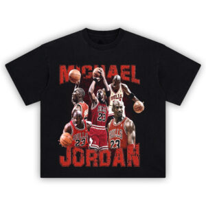 Air Chicago Legend Shirt with bold collage of Michael Jordan in iconic Bulls moments