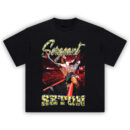 Sergeant Seton T-Shirt featuring MMA fighter graphic with camo style in octagon scene