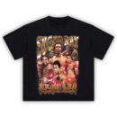 Sugar Ray Leonard Graphic Tee with vintage boxing collage and classic red glove imagery
