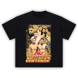 Diaz Brothers T-Shirt featuring UFC fighters Nate and Nick Diaz in bold graphic collage design