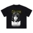 Jim Morrison The Doors T-Shirt with bold yellow logo and black-and-white portrait of the Lizard King