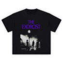 The Exorcist Tee silhouette design with streetlamp and horror poster layout