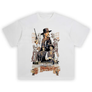 Tombstone Movie T-Shirt featuring Doc Holliday, Wyatt Earp, and Wild West design