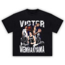 Wembanyama Rookie Year Shirt featuring Victor Wembanyama collage from his Spurs debut and Metropolitans 92 moments
