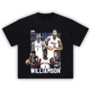 Zion Williamson T-Shirt featuring collage of Duke and New Orleans highlights in bold graphic style