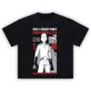 Saitama Hero Workout Tee featuring bold One Punch Man design with his legendary 3-year training routine