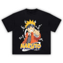 Naruto Uzumaki Punch Tee featuring Naruto in battle stance with bright logo and anime-style flair