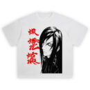 Orochimaru Shadow tee featuring hidden silhouette design with red Japanese kanji and minimalist villain aesthetic