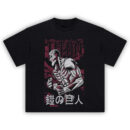 Armored Titan Tee featuring Reiner Braun in his armored titan form with red sinew and steel plates