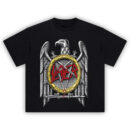 Slayer Eagle Pentagram Tee featuring the classic eagle crest, sword pentagram, and red Slayer logo
