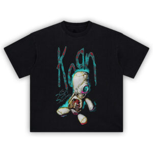Korn Serenity of Suffering Doll Tee featuring creepy plush doll from 2016 album cover art