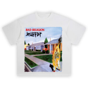 Bad Religion Suffer Album Tee featuring burning boy artwork from 1988 punk record