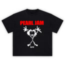 Pearl Jam Stickman Alive Tee with iconic stickman Alive drawing and red band logo
