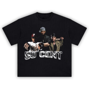 50 Cent T-Shirt featuring G-Unit hip-hop collage with iconic 2000s rap style