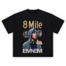 Eminem 8 Mile Rap Battle Hoodie T-shirt featuring hoodie-clad Rabbit, lightning, and movie stills