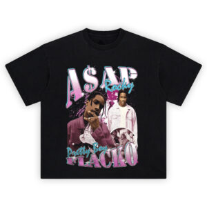 Pretty Boy Flacko ASAP Rocky Graphic Tee with pink pastel tones and iconic fashion visuals