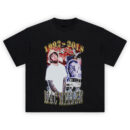 Mac Miller Forever Tribute Graphic Tee featuring collage of the rapper, dates 1992–2018, doves, car, city backdrop
