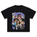Bad Bunny King of Vibes Graphic Tee featuring vibrant collage of iconic looks and bold stage presence