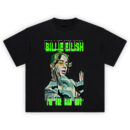 Billie Eilish Bad Guy Shirt with green neon aesthetic and flame sunglasses