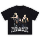 Drake T-Shirt with bold collage of Drake performing and posing in iconic concert moments