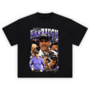 John Harbaugh Sideline Icon Graphic Tee featuring collage of Ravens head coach in action with stars and team colors