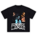 Kendrick Lamar T-Shirt with bold graphic collage of the rapper across different eras in a vintage-style hip-hop tee